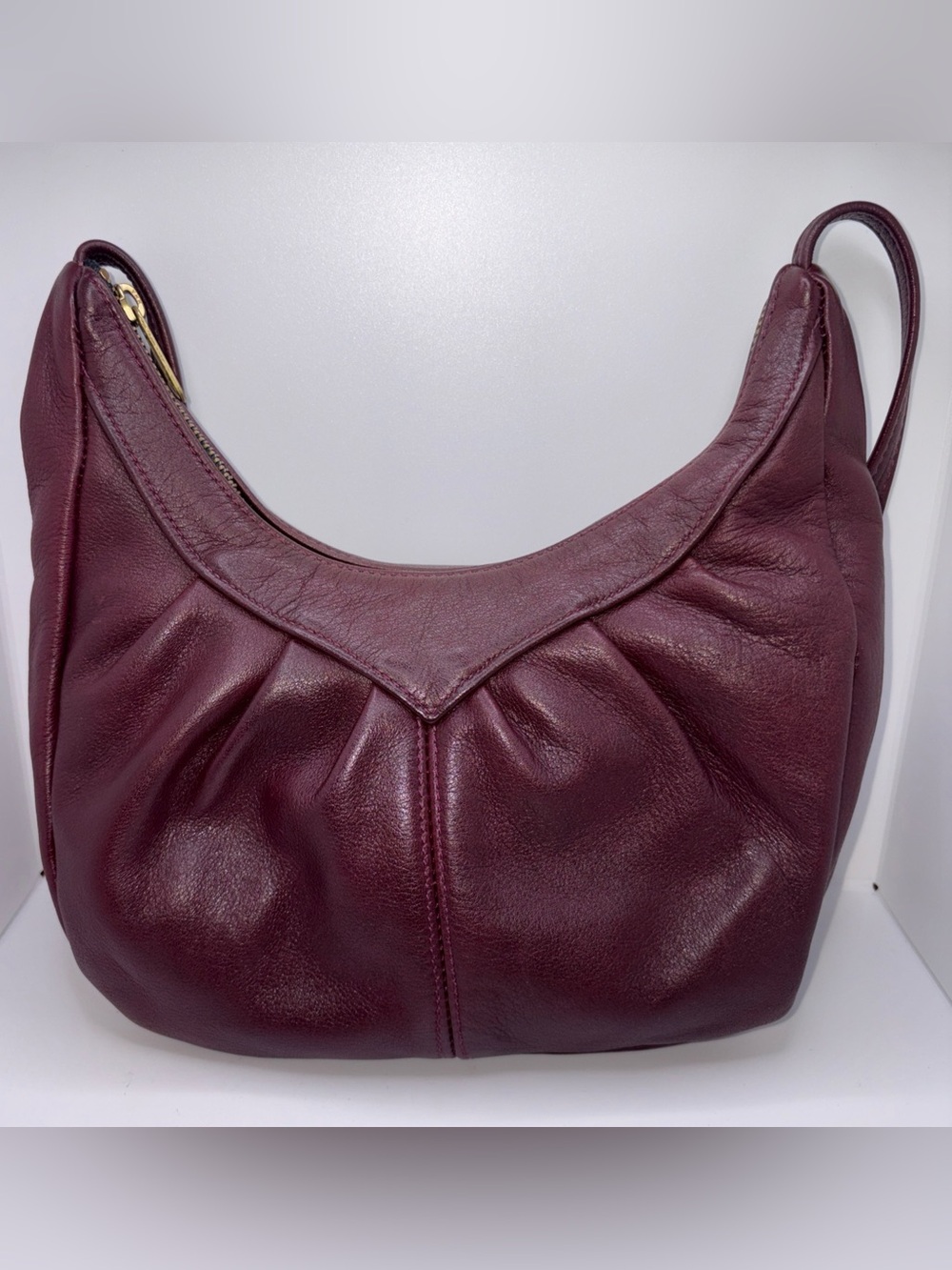 Vtg Mowen Leather Designs Burgundy Shoulder/Crossbody Bag Fall Effortless Chic